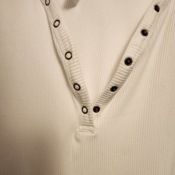 Planet Gold Plus White Egret Ribbed Stretchy Knit Long Sleeve Top Size 3X - Picture 5 of 6